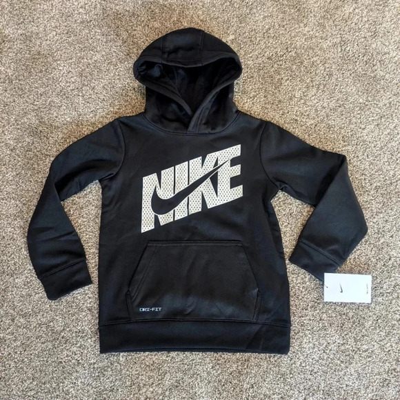 Nike Other - ⭐2/$25⭐New! Kids 6/7 Nike Black and white pullover hoodie Dri-Fit Therma-Fit